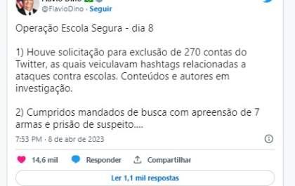 Operação Escola Segura: Justiça pede exclusão de 270 contas do Twitter