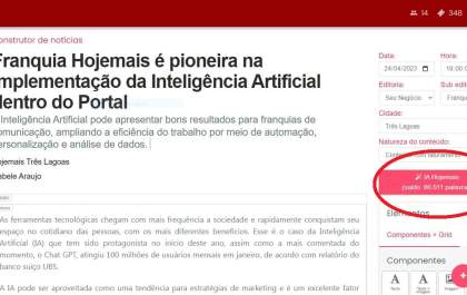 Franquia Hojemais é pioneira na implementação da Inteligência Artificial dentro do Portal