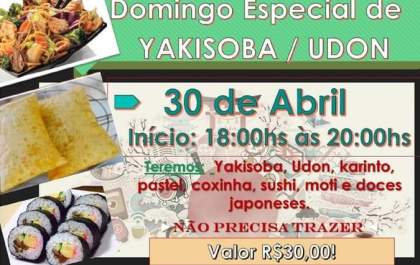 Nipo de Araçatuba promove Domingo Especial de Yakisoba/Udon&nbsp;