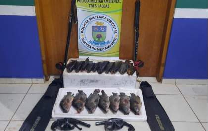 Polícia Militar Ambiental de Três Lagoas autua pescadores com 17kg de pesca ilegal