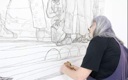 Painel do artista Sílvio Russo começa a ser restaurado em museu araçatubense