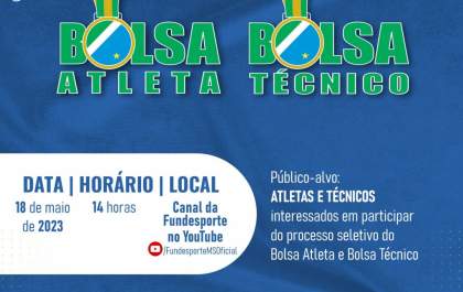 Bolsa Atleta e Bolsa Técnico: live explicará novo sistema de inscrição