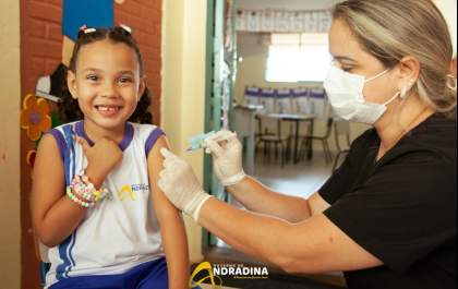 Alunos com menos de 6 anos estão sendo vacinados contra a gripe