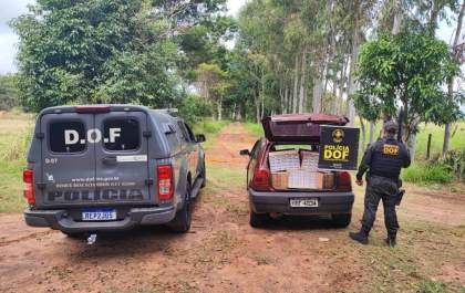 Veículo carregado com cigarros ilegais é apreendido pelo DOF em Ponta Porã