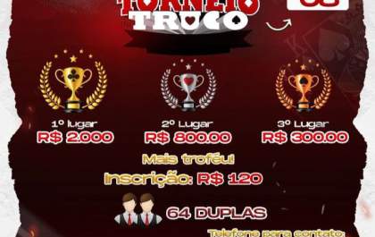 Torneio de Truco terá 30% do valor das inscrições revertidas para compra de fraldas geriátricas