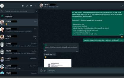 Cijus presta atendimento de abertura de ação por WhatsApp