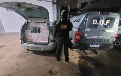 DOF apreende carro carregado com cigarros contrabandeados do Paraguai em Ponta Porã