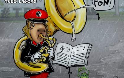 Charge: Muita água no 4º Festival de Bandas e Fanfarras