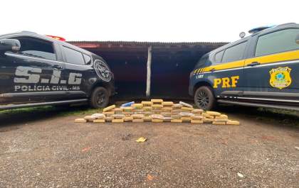PRF e PC apreendem 50 Kg de cocaína em MS