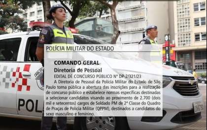 Polícia Militar anuncia concurso para 2.700 soldados 2ª classe