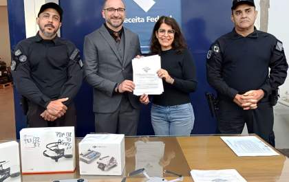 Drones doados pela Receita Federal à Polícia Penal serão utilizados em operações de segurança prisional