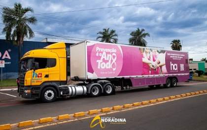 Carreta da mamografia também realizará coleta de Papanicolau