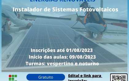 Instituto Federal de Birigui tem vagas para Instalador de Sistemas Fotovoltaicos