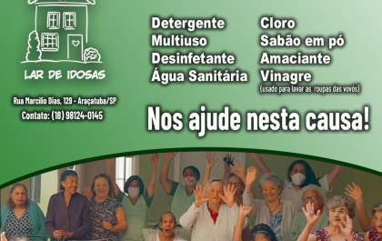 Abrigo Ismael faz campanha para arrecadar produtos de limpeza e higiene