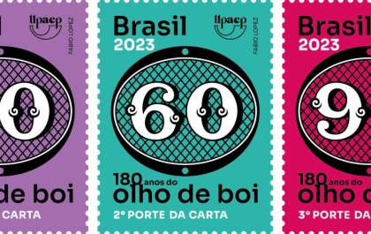 Correios lança releitura do primeiro selo postal brasileiro