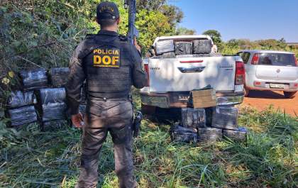 Mais de 800 quilos de maconha são apreendidos em veículos encontrados abandonados na mata pelo DOF