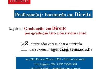 AEMS abre vagas para contratação de professores