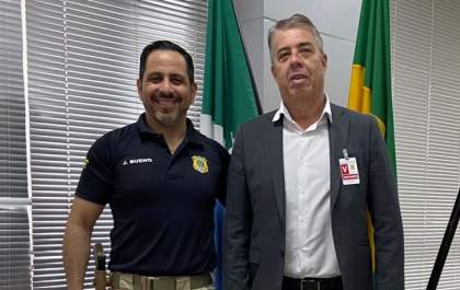 Superintendente da PRF/MS recebe visita do superintendente da ABIN/MS