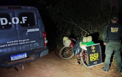 Homem que transportava maconha em bicicleta é preso pelo DOF