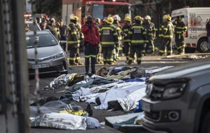 Incêndio em prédio ocupado deixa mais de 70 mortos em Joanesburgo