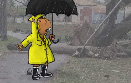 Chuva no telhado, vento no portão!