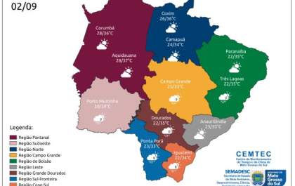 Fim de semana tem possibilidade de chuvas e queda de granizo em MS