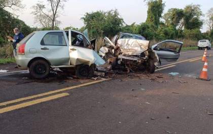 Motorista morre e outro fica gravemente ferido após colisão frontal em Bataguassu