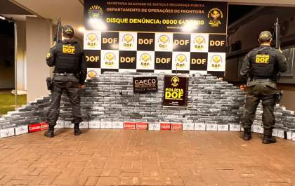 Carga milionária de cloridrato de cocaína é apreendida pelo DOF