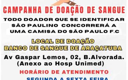 Torcida Independente de Araçatuba faz campanha para doação de sangue