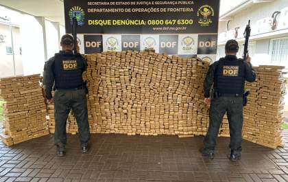 DOF apreende quase 1,5 tonelada de droga e recupera camionete roubada em Dourados