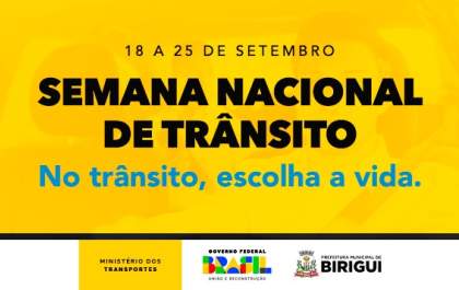 Semana Nacional do Trânsito: Birigui terá ações de conscientização&nbsp;