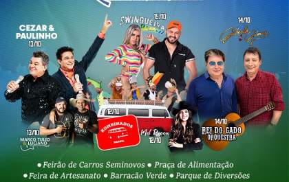 Ficat Andradina 2023 acontece em Outubro com entrada gratuita e shows de nível nacional