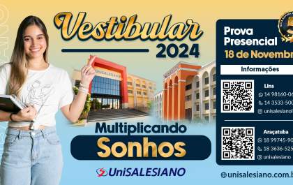 Unisalesiano abre inscrições para vestibular 2024 dos cursos tradicionais