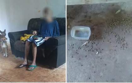 Filho é preso suspeito de fazer com que pai de 83 anos ‘disputasse’ comida com cachorros
