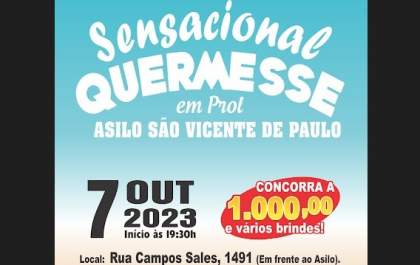 Tradicional quermesse do Asilo São Vicente de Paulo de Guararapes acontece neste sábado