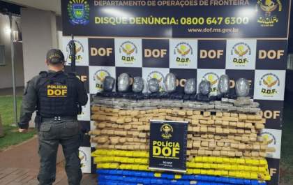 DOF apreende quase meia tonelada de drogas em terreno baldio em Dourados