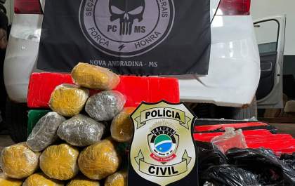 Após perseguição, Polícia Civil apreende mais de 100kg de maconha