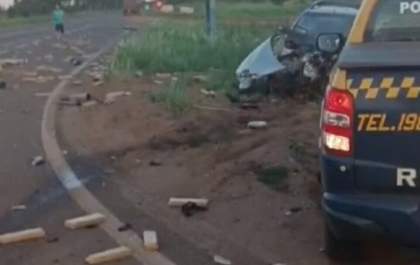 Traficante capota carro após fuga da PRF