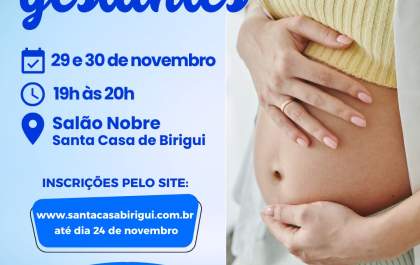 Curso para gestantes: Santa Casa de Birigui abre inscrições para nova turma