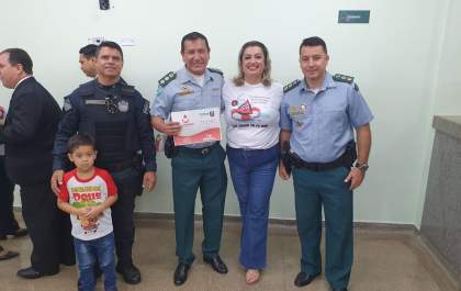 Tenente Coronel Ormay e Coronel Gil Alexandre participam de solenidade alusiva ao Dia Nacional do Doador de Sangue