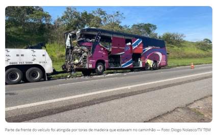 Ônibus de turismo que saiu de Três Lagoas com destino ao Brás se envolve em acidente; duas pessoas morreram