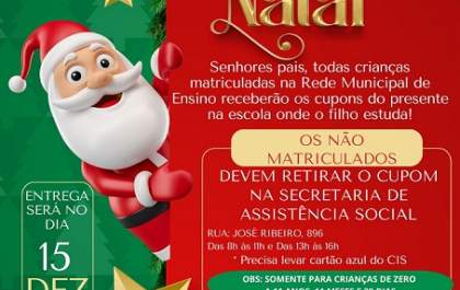“Papai Noel” vai chegar dia 15 de dezembro em Castilho
