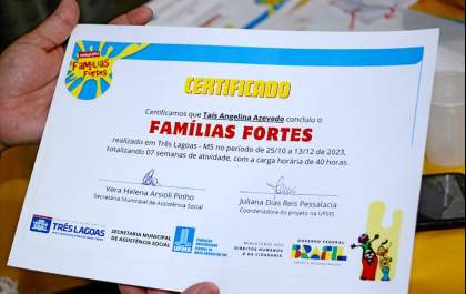 Famílias de Três Lagoas celebram conclusão do Programa de Fortalecimento Familiar