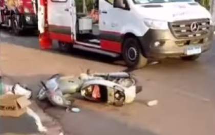 Mulher é arremessada em acidente na Avenida Capitão Olinto Mancini com Jari Mercante