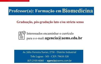 Aems contrata professor de Biomedicina