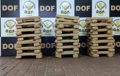 DOF apreende em Fátima do Sul mais de cem quilos de maconha
