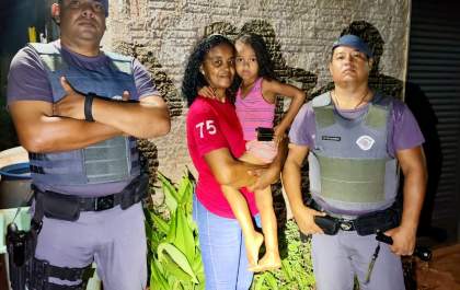 Polícia Militar salva criança que havia se perdido em área de mata
