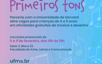 Projeto da UFMS com Harvard promove atividades gratuitas de desenho e música de 4 a 5 anos