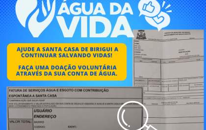 Moradores em Birigui doam R$ 54 mil para a Santa Casa na conta de água