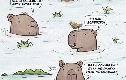 Jacaré na lagoa